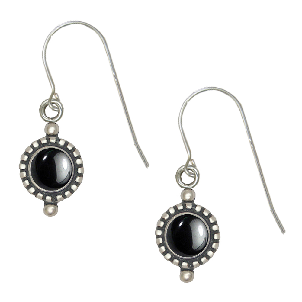 Sterling Silver Little Hematite Gemstone Drop Dangle Earrings